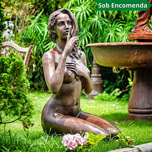 imagem de Escultura de Bronze a Voz do Silêncio 106cm - EBZ573 Elegância Artística