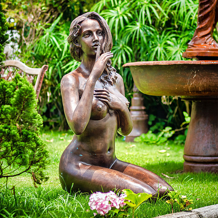 imagem do produto Escultura de Bronze a Voz do Sil�ncio 106cm - EBZ573 Eleg�ncia Art�stica