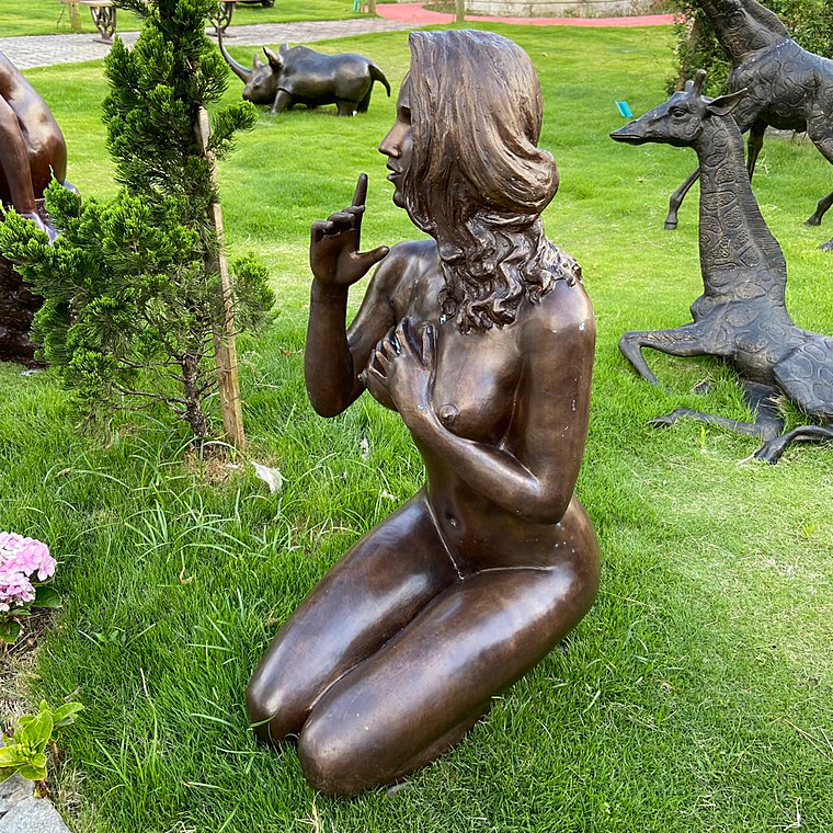 imagem do produto Escultura de Bronze a Voz do Sil�ncio 106cm - EBZ573 Eleg�ncia Art�stica