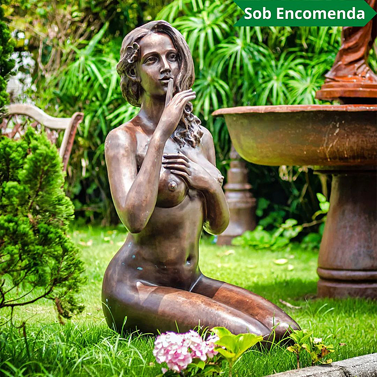 imagem do produto Escultura de Bronze a Voz do Sil�ncio 106cm - EBZ573 Eleg�ncia Art�stica