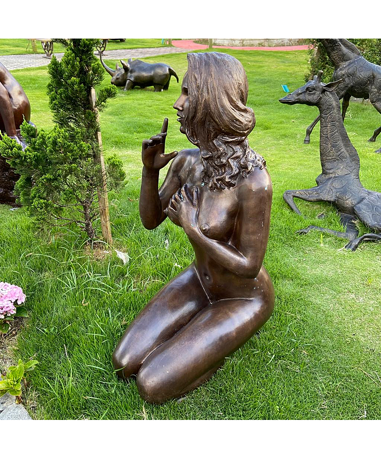 imagem do produto Escultura de Bronze a Voz do Sil�ncio 106cm - EBZ573