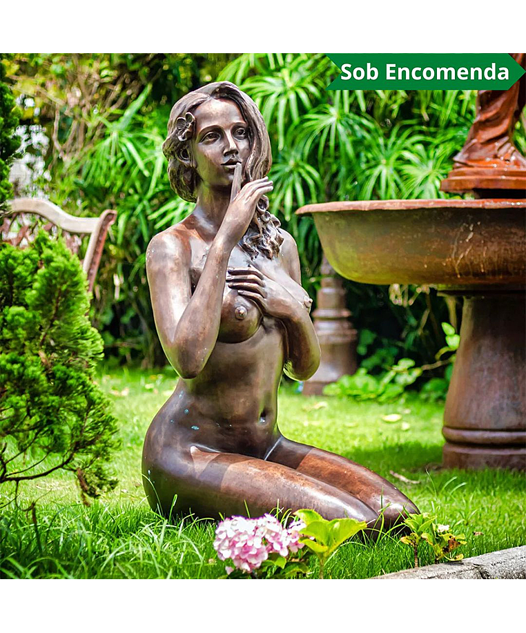 imagem do produto Escultura de Bronze a Voz do Sil�ncio 106cm - EBZ573