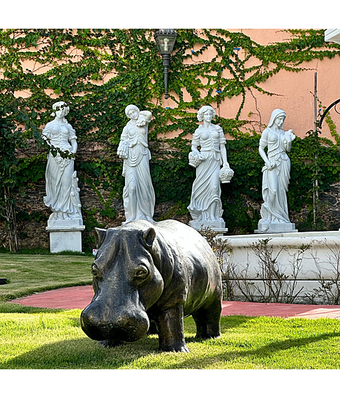 imagem de Escultura de Bronze Hipoptamo 45X110 - EBZ560