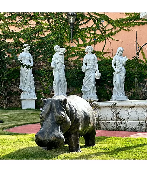 imagem de Escultura de Bronze Hipopótamo 45X110 - EBZ560