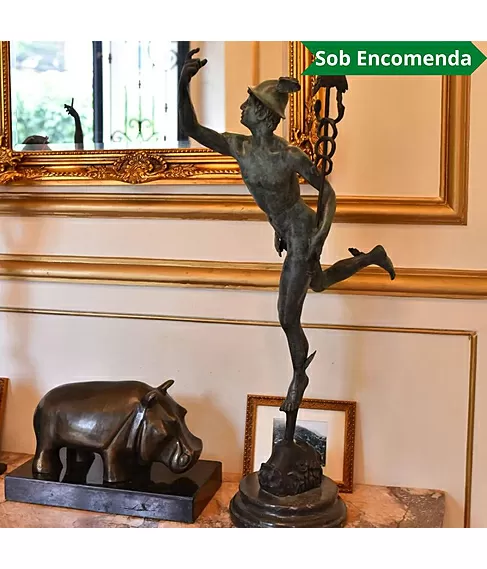 imagem de Escultura de Bronze Mercúrio 87cm - EBZ574
