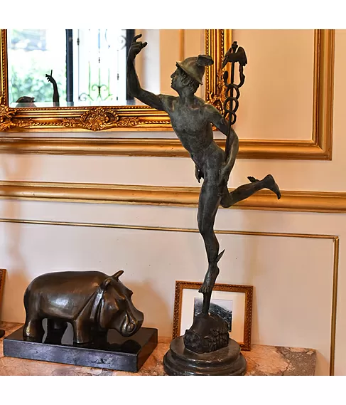 imagem de Escultura de Bronze Mercúrio 87cm - EBZ574