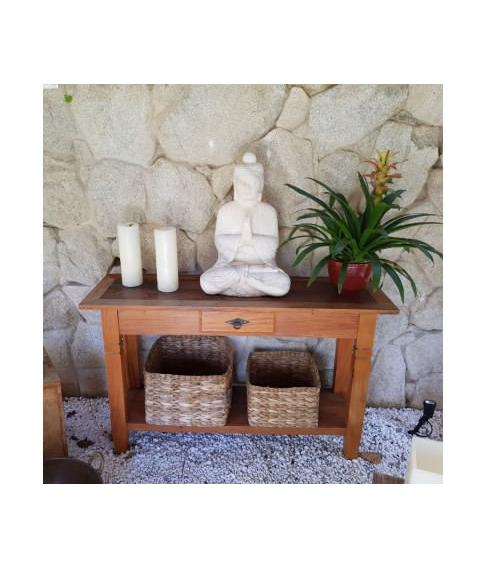 imagem de Escultura de Buda Sentado em Mrmore Branco 60cm - EMP132