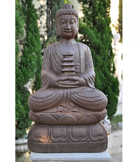 imagem de Escultura de Buda Templo em Ferro Fundido 60cm - EF237 Paz e Harmonia Oriental