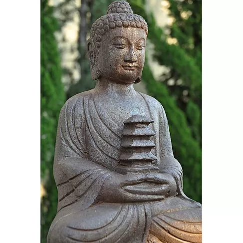 imagem de Escultura de Buda Templo em Ferro Fundido 60cm - EF237 Paz e Harmonia Oriental