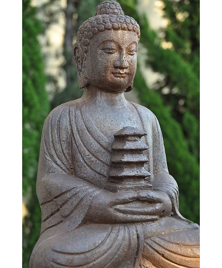 imagem do produto Escultura de Buda Templo em Ferro Fundido 60cm - EF237 Paz e Harmonia Oriental