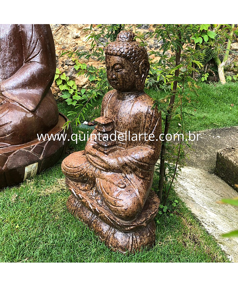 imagem do produto Escultura de Buda Templo em Ferro Fundido 60cm - EF237 Paz e Harmonia Oriental