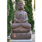 imagem do produto Escultura de Buda Templo em Ferro Fundido 60cm - EF237 Paz e Harmonia Oriental