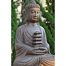 imagem do produto Escultura de Buda Templo em Ferro Fundido 60cm - EF237 Paz e Harmonia Oriental