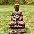 imagem do produto Escultura de Buda Templo em Ferro Fundido 60cm - EF237 Paz e Harmonia Oriental