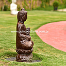 imagem do produto Escultura de Buda Templo em Ferro Fundido 60cm - EF237 Paz e Harmonia Oriental