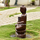 imagem do produto Escultura de Buda Templo em Ferro Fundido 60cm - EF237 Paz e Harmonia Oriental