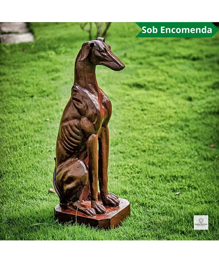 imagem do produto Escultura de Cachorro Galgo 82cm VRF150 Eleg�ncia e Movimento