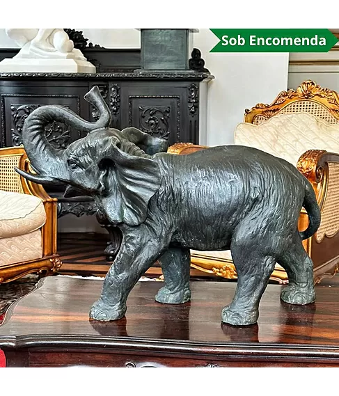 imagem de Escultura de Elefante em Bronze 45x62 EBZ557 Força e Sofisticação