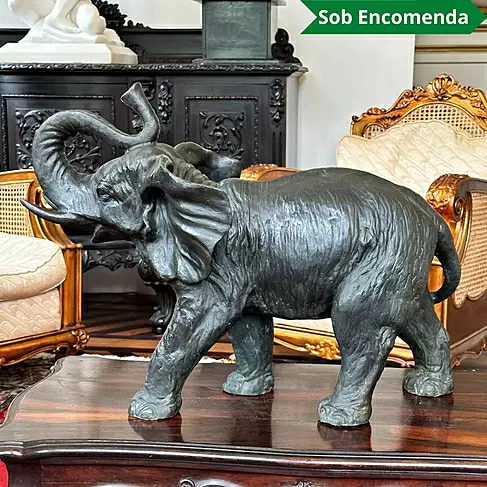 imagem de Escultura de Elefante em Bronze 45x62 EBZ557 Força e Sofisticação