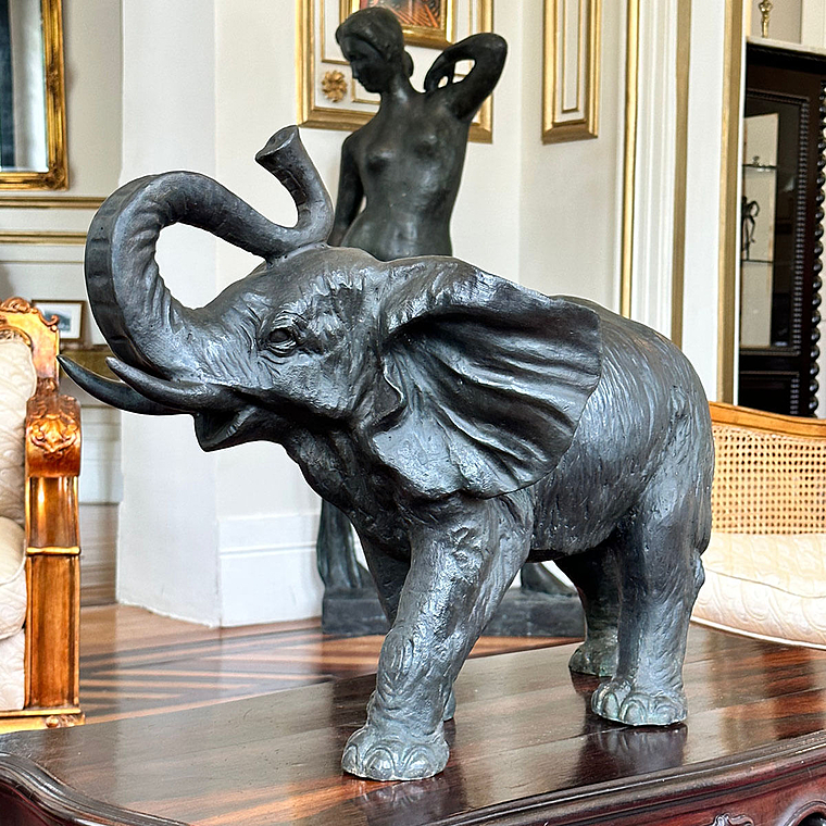 imagem do produto Escultura de Elefante em Bronze 45x62 EBZ557 For�a e Sofistica��o