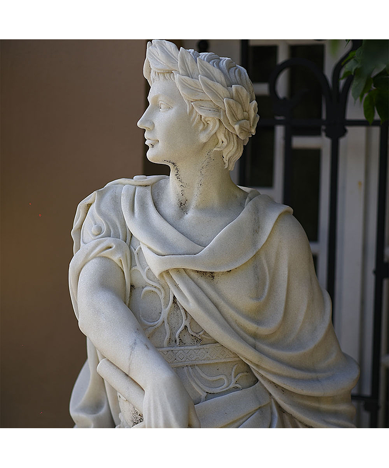 imagem do produto Escultura de J�lio Cesar M�rmore 180 + 50cm Base - EMP524 Poder e Hist�ria Cl�ssica