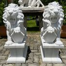 imagem do produto Escultura de Leoes com Escudo em Marmore 104cm  Estatua Premium EMP576