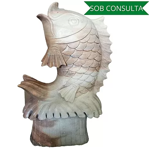 imagem de Escultura de Peixe Médio 88cm - FMP140 Destaque Decorativo para Fontes e Jardins