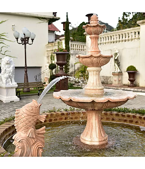 imagem de Escultura de Peixe Pequeno 80cm FMP139 | Elemento Decorativo para Jardins e Fontes