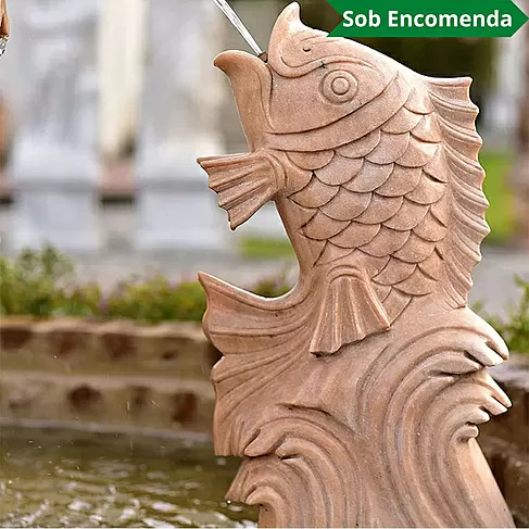 imagem de Escultura de Peixe Pequeno 80cm - FMP139 Elemento Decorativo para Jardins e Fontes