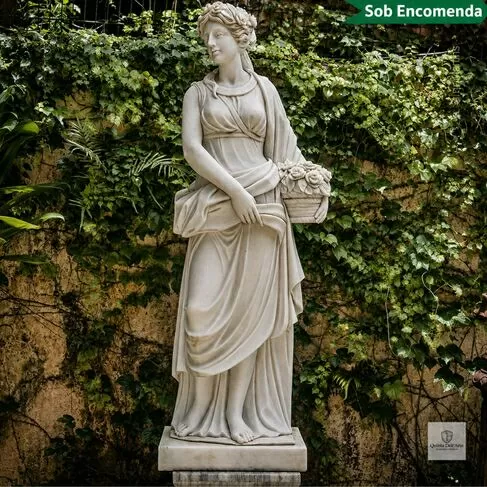 imagem de Escultura Demeter em Mármore 160cm - EMP482 Projetos de Paisagismo