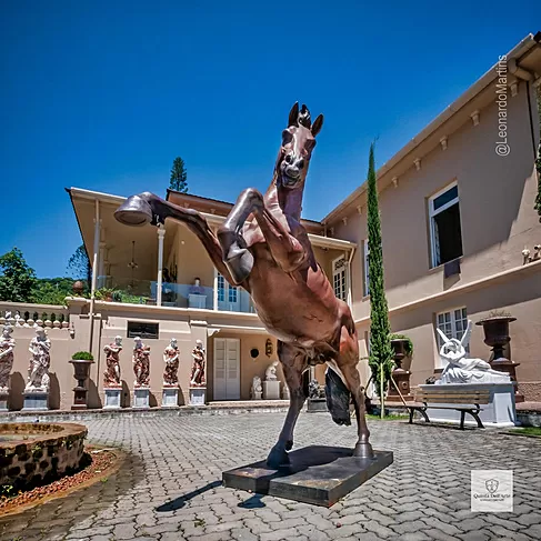 imagem de Escultura em Bronze Cavalo Bardigiano 300cm VRBZ350 Imponência Monumental