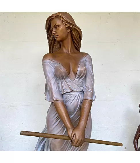 imagem de Escultura em Bronze Dama Flautista 190cm - EBZ571 Arte Sofisticada