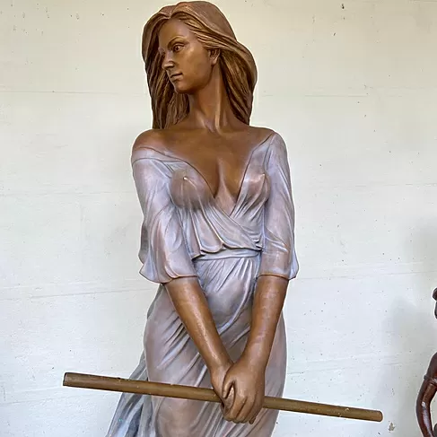 imagem de Escultura em Bronze Dama Flautista 190cm - EBZ571 Arte Sofisticada