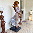 imagem do produto Escultura em Bronze Dama Flautista 190cm - EBZ571 Arte Sofisticada