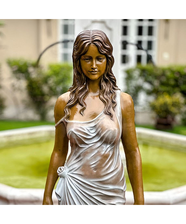 imagem do produto Escultura em Bronze Dona Con Velo 160cm - EBZ614 Arte Escultural Imponente