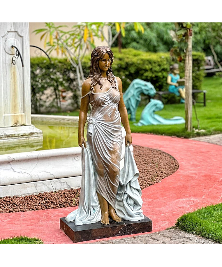 imagem do produto Escultura em Bronze Dona Con Velo 160cm - EBZ614 Arte Escultural Imponente