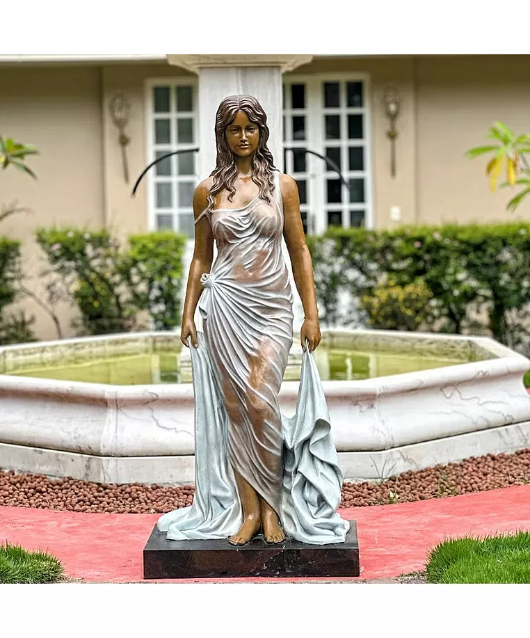 imagem do produto Escultura em Bronze Dona Con Velo 160cm - EBZ614 Arte Escultural Imponente