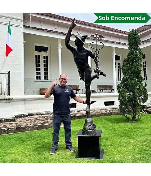 imagem de Escultura em Bronze Mercúrio 264cm - EBZ549 Obra Exclusiva