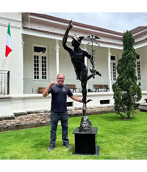 imagem de Escultura em Bronze Mercúrio 264cm - EBZ549 Obra Exclusiva
