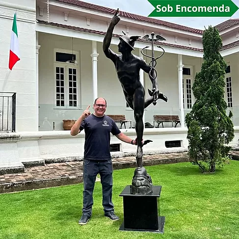 imagem de Escultura em Bronze Mercúrio 264cm - EBZ549 Obra Exclusiva