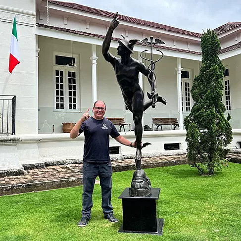imagem de Escultura em Bronze Mercúrio 264cm - EBZ549 Obra Exclusiva