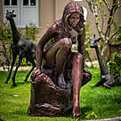 imagem do produto Escultura em Bronze Ninfa na Piscina 122cm - EBZ572 Arte Refinada