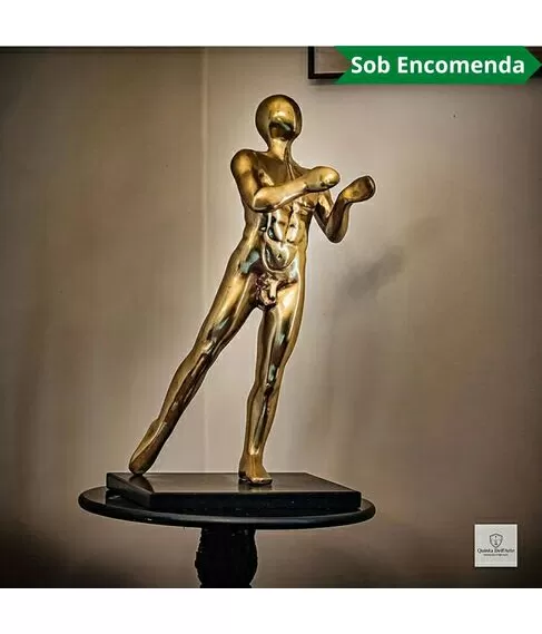 imagem de Escultura em Bronze O Contato 70cm - ANT037