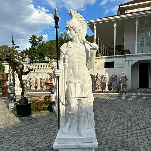 imagem de Escultura em Mármore Centurione 230cm com base - EMP563 Presença e Grandeza Clássica