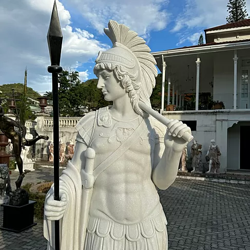 imagem de Escultura em Mármore Centurione 230cm com base - EMP563 Presença e Grandeza Clássica
