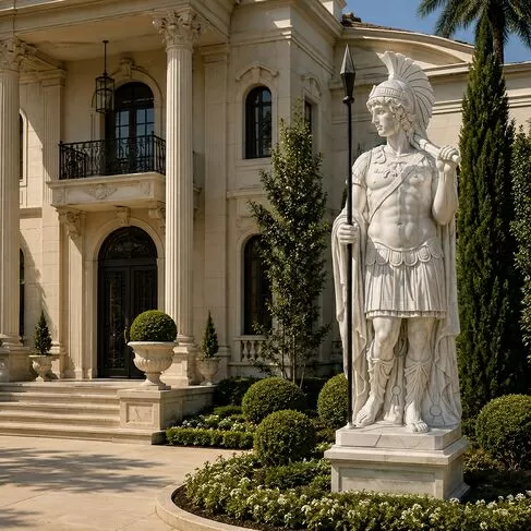 imagem de Escultura em Mármore Centurione 230cm com base - EMP563 Presença e Grandeza Clássica