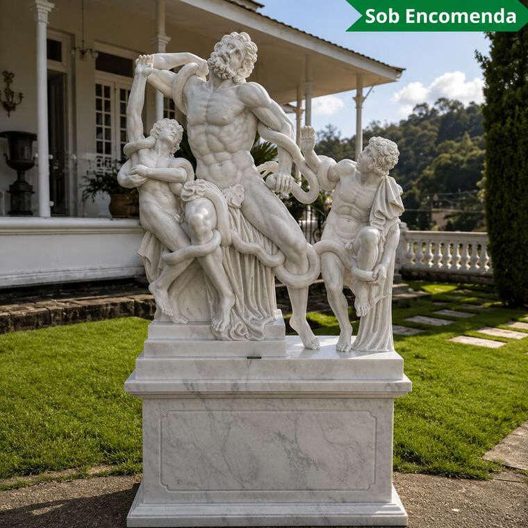 imagem do produto Escultura em M�rmore Laocoonte e Filhos 184cm - EMP565