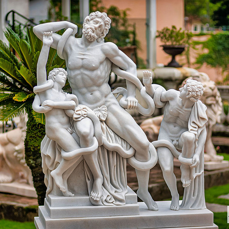 imagem do produto Escultura em M�rmore Laocoonte e Seus Filhos 184cm com Base - EMP565 Cl�ssica
