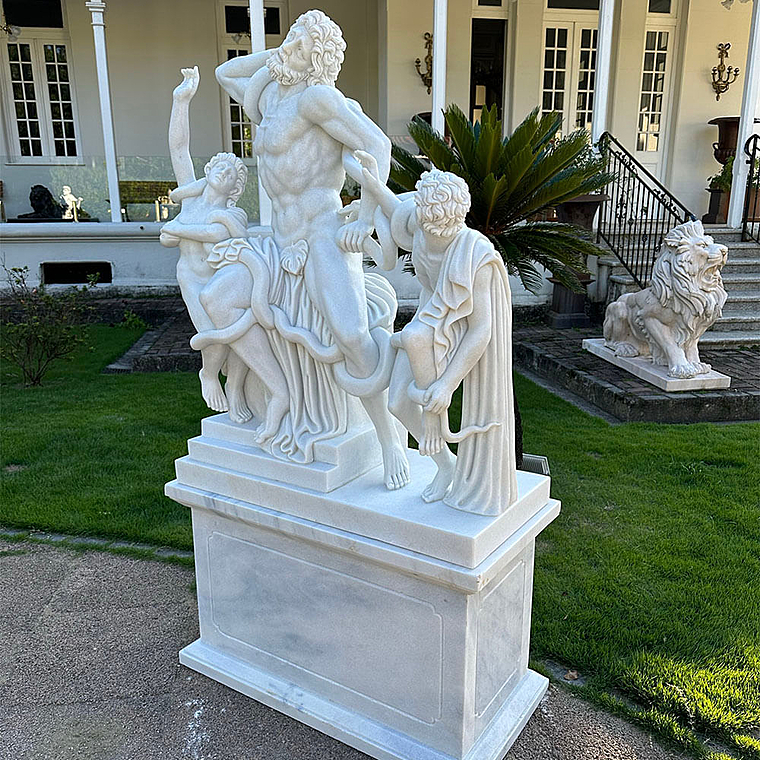 imagem do produto Escultura em M�rmore Laocoonte e Seus Filhos 184cm com Base - EMP565 Cl�ssica