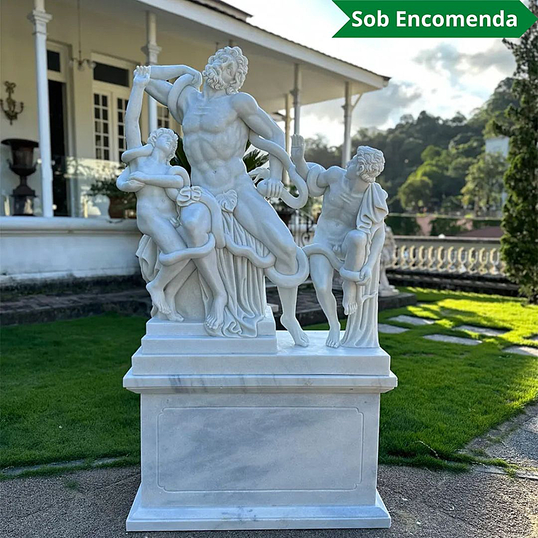 imagem do produto Escultura em M�rmore Laocoonte e Seus Filhos 184cm com Base - EMP565 Cl�ssica